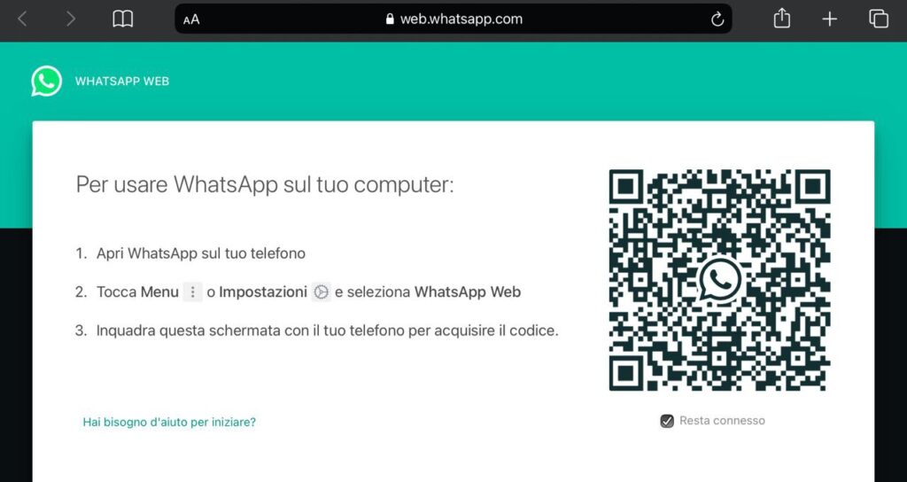 whatsapp per tablet