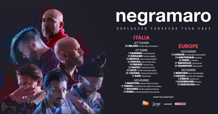 Negramaro - Tour 2022 scaletta