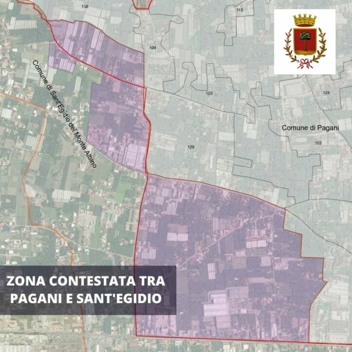 Zona contestata tra Pagani e Sant'Egidio del Monte Albino