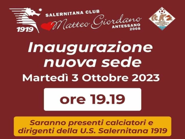 Baronissi, inaugurazione nuova sede del Salernitana Club Matteo Giordano