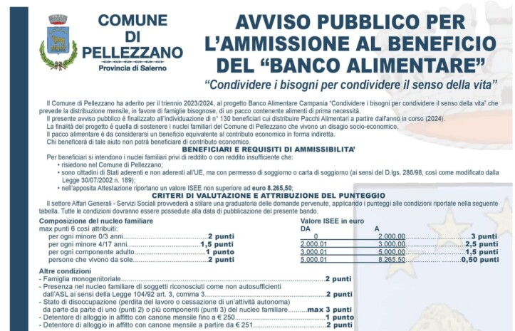 Pellezzano aderisce al progetto del Banco Alimentare Campania (1)