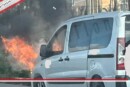 Auto in fiamme lungo l'A2 del Mediterraneo Mercato San Severino
