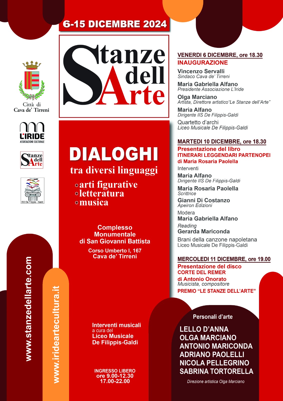 Cava de’ Tirreni, Le Stanze dell’Arte: dialoghi tra Arti figurative, Letteratura e Musica al complesso monumentale di San Giovanni Battista