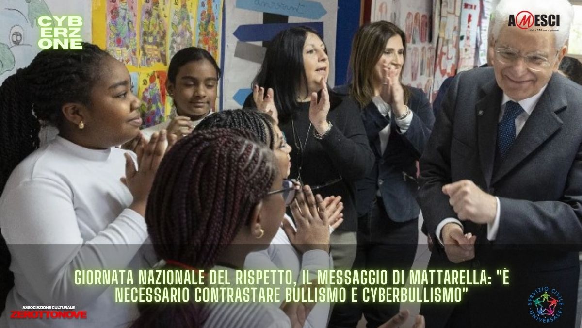 Giornata Nazionale del Rispetto, il messaggio di Mattarella: “È necessario contrastare bullismo e cyberbullismo”