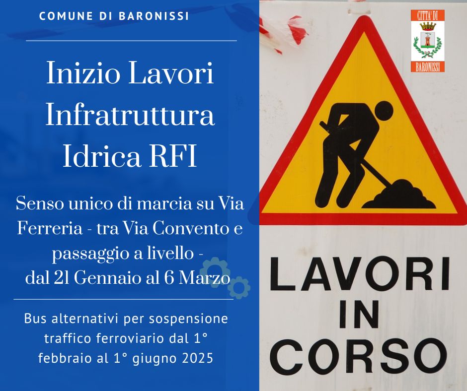 Baronissi, da domani il via ai lavori infrastrutturali su Via Ferreria