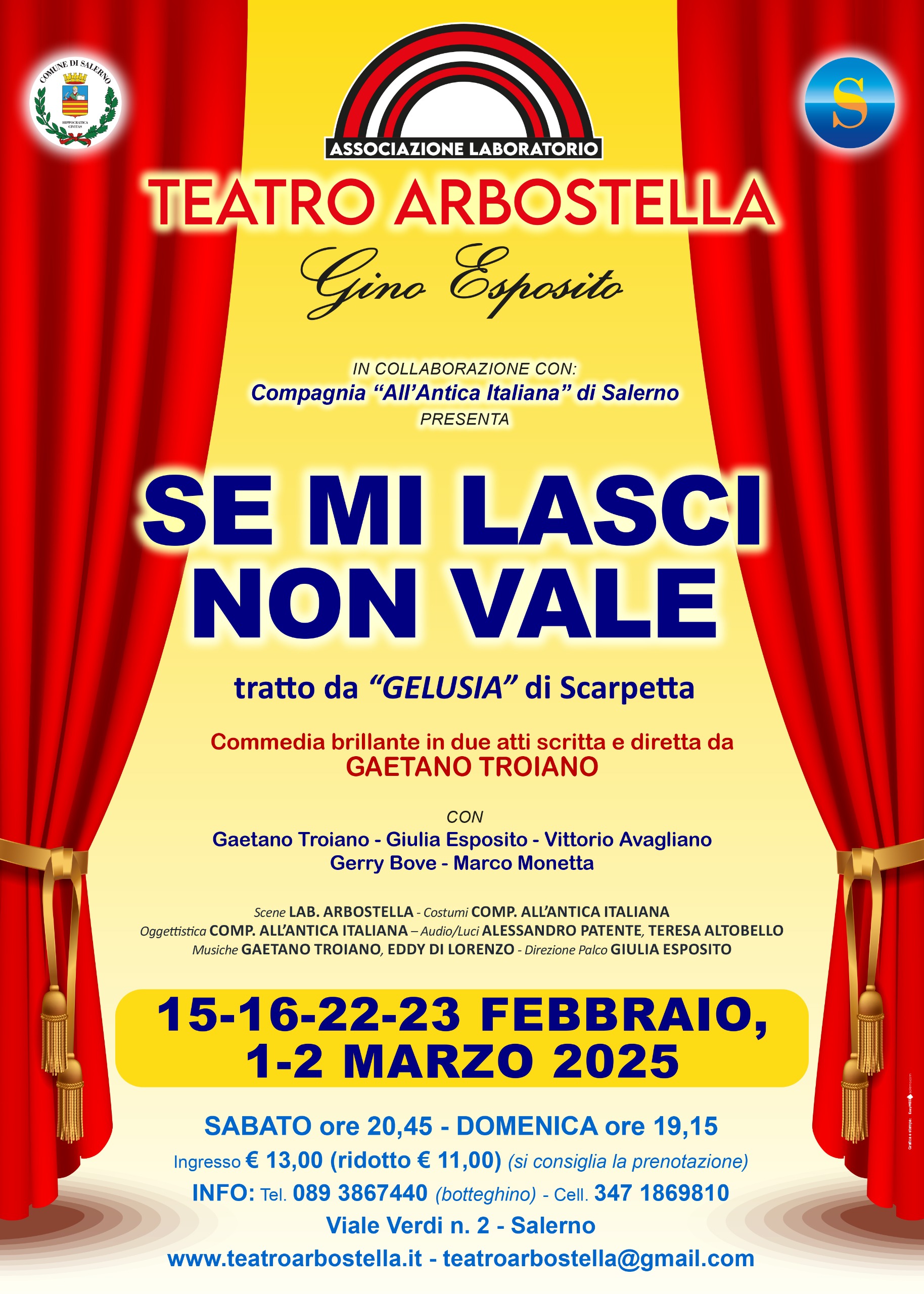 Al Teatro Arbostella ultimo week end con il brillante e avvincente “Se mi lasci non vale” 