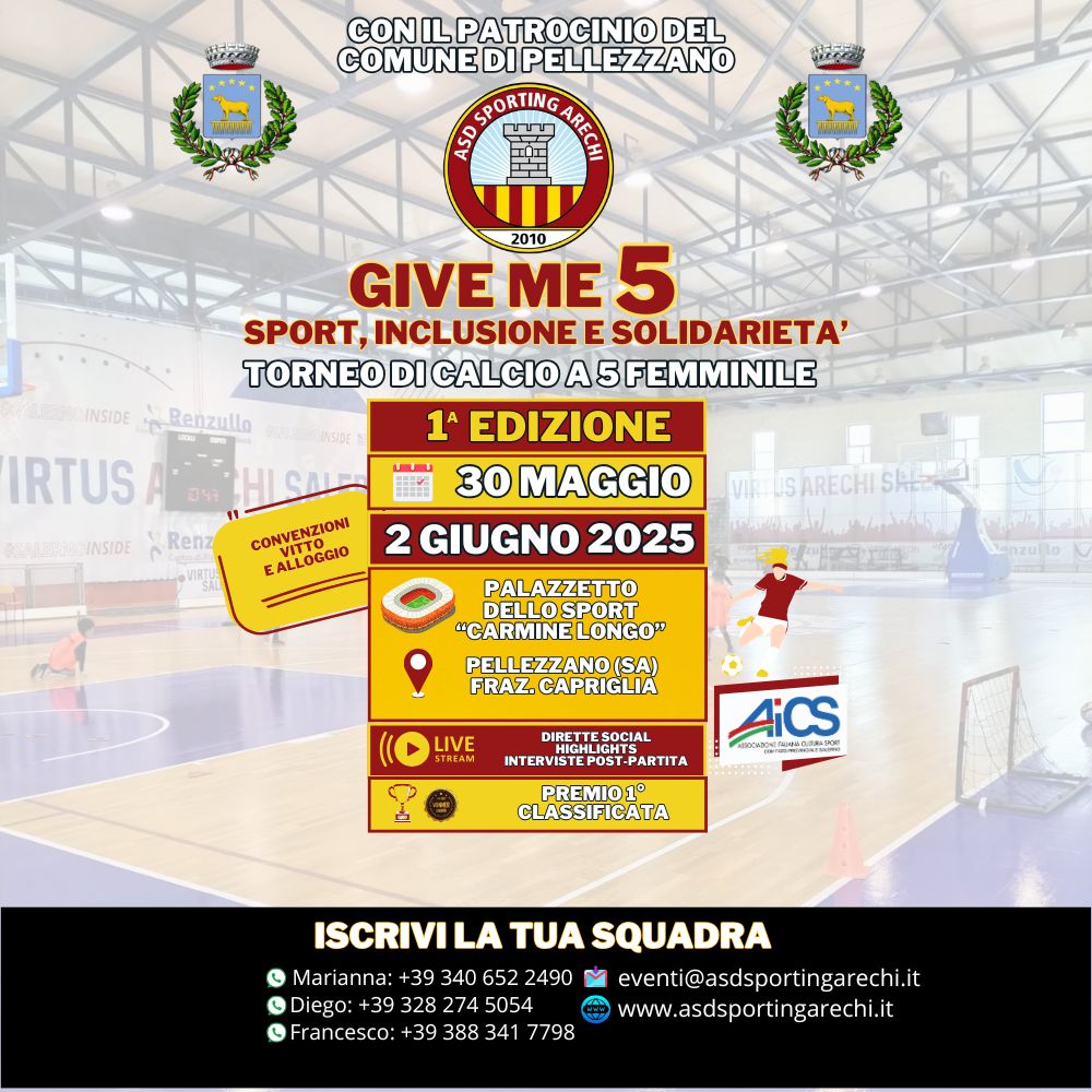 Tutto pronto da Zon.it tutto pronto per give me 5 a pellezzano debutta il torneo che unisce calcio femminile e inclusione grazie allo sporting arechi
