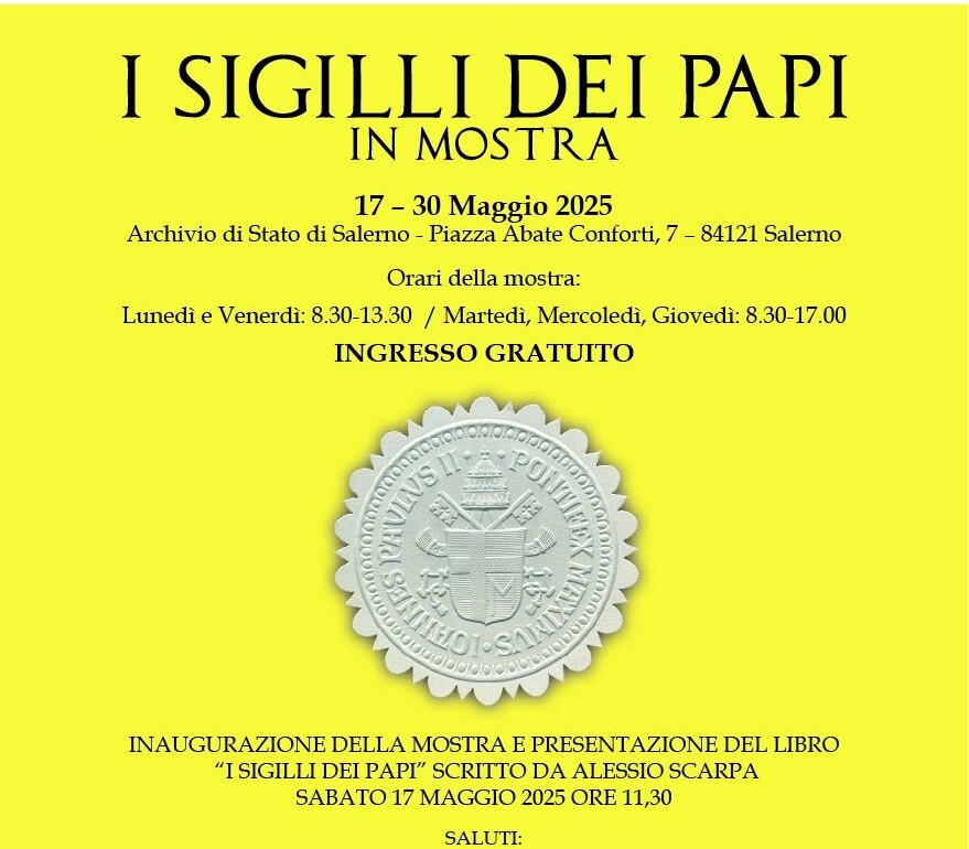 a salerno per la prima volta i sigilli dei papi una mostra unica dedicata alla diplomatica pontificia da Zon.it a salerno per la prima volta i sigilli dei papi una mostra unica dedicata alla diplomatica pontificia