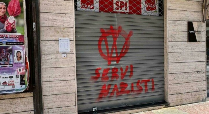 Salerno, scritte No Vax e neofasciste contro la sede SPI CGIL