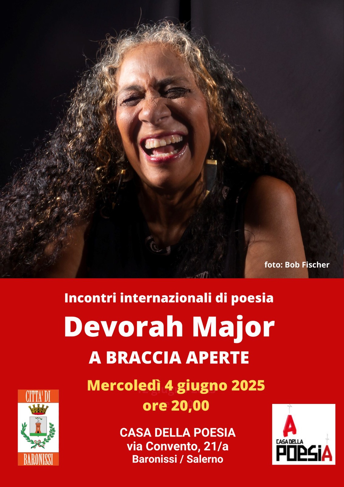 Baronissi: «Da San Francisco a Casa della Poesia, una delle voci più impegnate della poesia afroamericana, Devorah Major mercoledì 4 giugno»