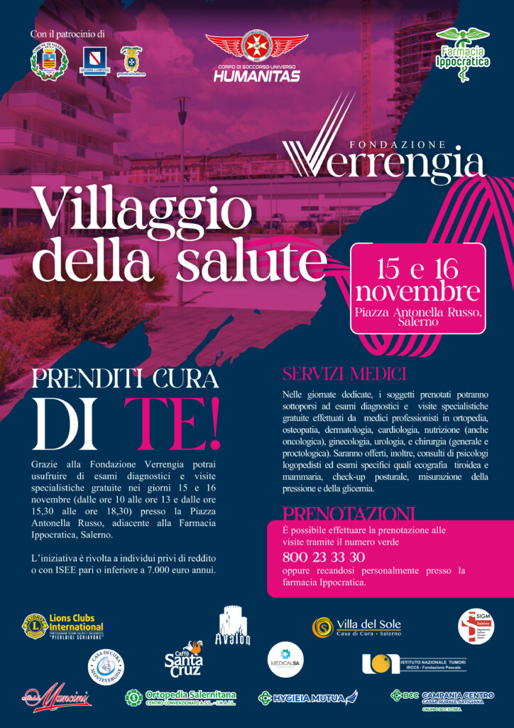 SALERNO DIVENTA IL VILLAGGIO DELLA SALUTE “PRENDITI CURA DI TE!”