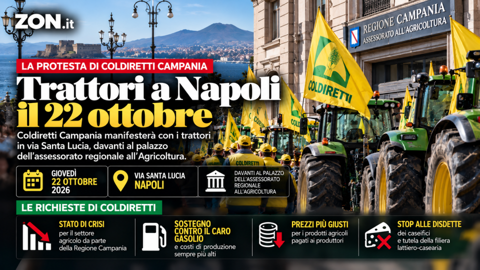 coldiretti campania porta i trattori sotto la regione il 22 ottobre 2026 chiesto lo stato di crisi da Zon.it coldiretti campania porta i trattori sotto la regione il 22 ottobre 2026 chiesto lo stato di crisi
