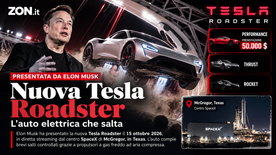 nuova tesla roadster l8217auto elettrica che salta grazie ai propulsori a gas freddo da Zon.it nuova tesla roadster l8217auto elettrica che salta grazie ai propulsori a gas freddo