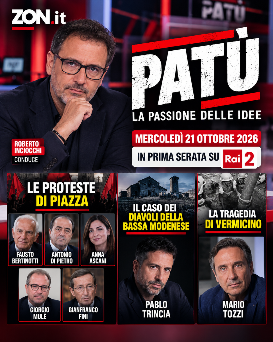 pat249 su rai 2 il 21 ottobre 2026 le proteste il caso dei diavoli della bassa modenese e vermicino da Zon.it pat249 su rai 2 il 21 ottobre 2026 le proteste il caso dei diavoli della bassa modenese e vermicino