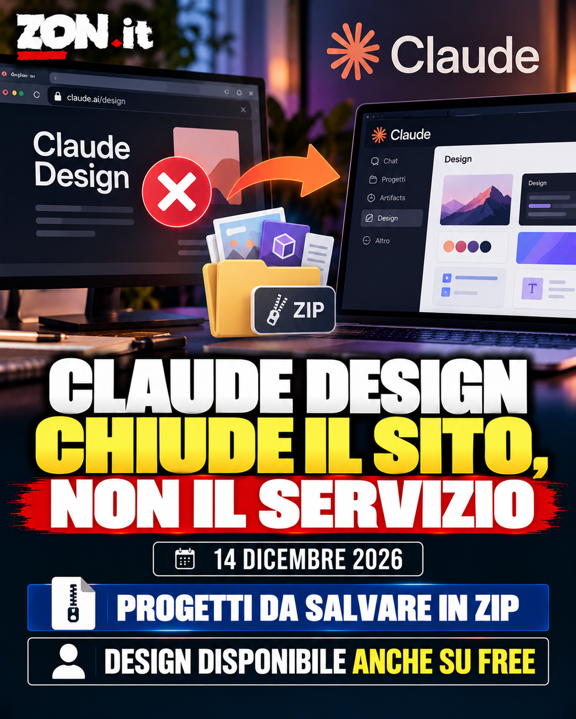 claude design chiude il 14 dicembre 2026 come salvare progetti design system e chat da Zon.it claude design chiude il 14 dicembre 2026 come salvare progetti design system e chat