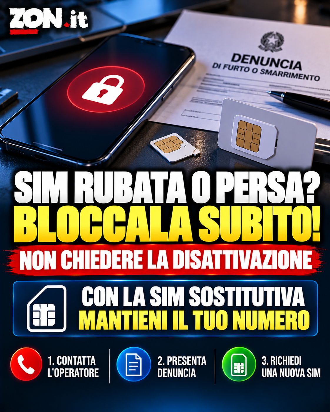 sim rubata o persa come bloccarla e tenere lo stesso numero da Zon.it sim rubata o persa come bloccarla e tenere lo stesso numero
