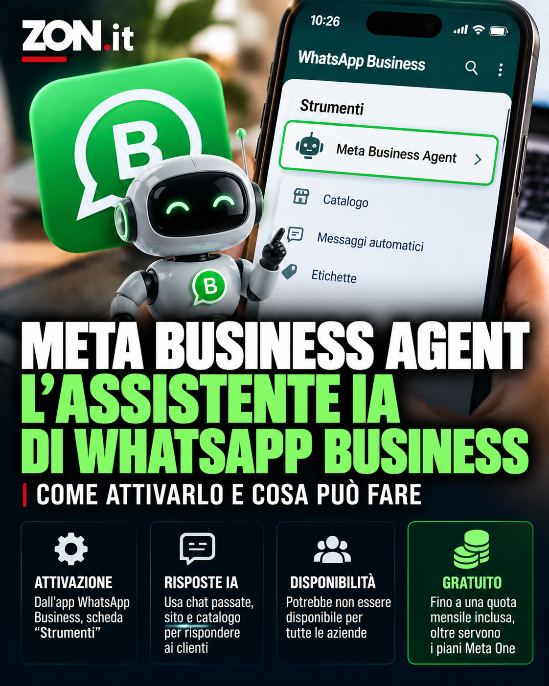 assistente ia di whatsapp business come attivare meta business agent passo passo da Zon.it assistente ia di whatsapp business come attivare meta business agent passo passo