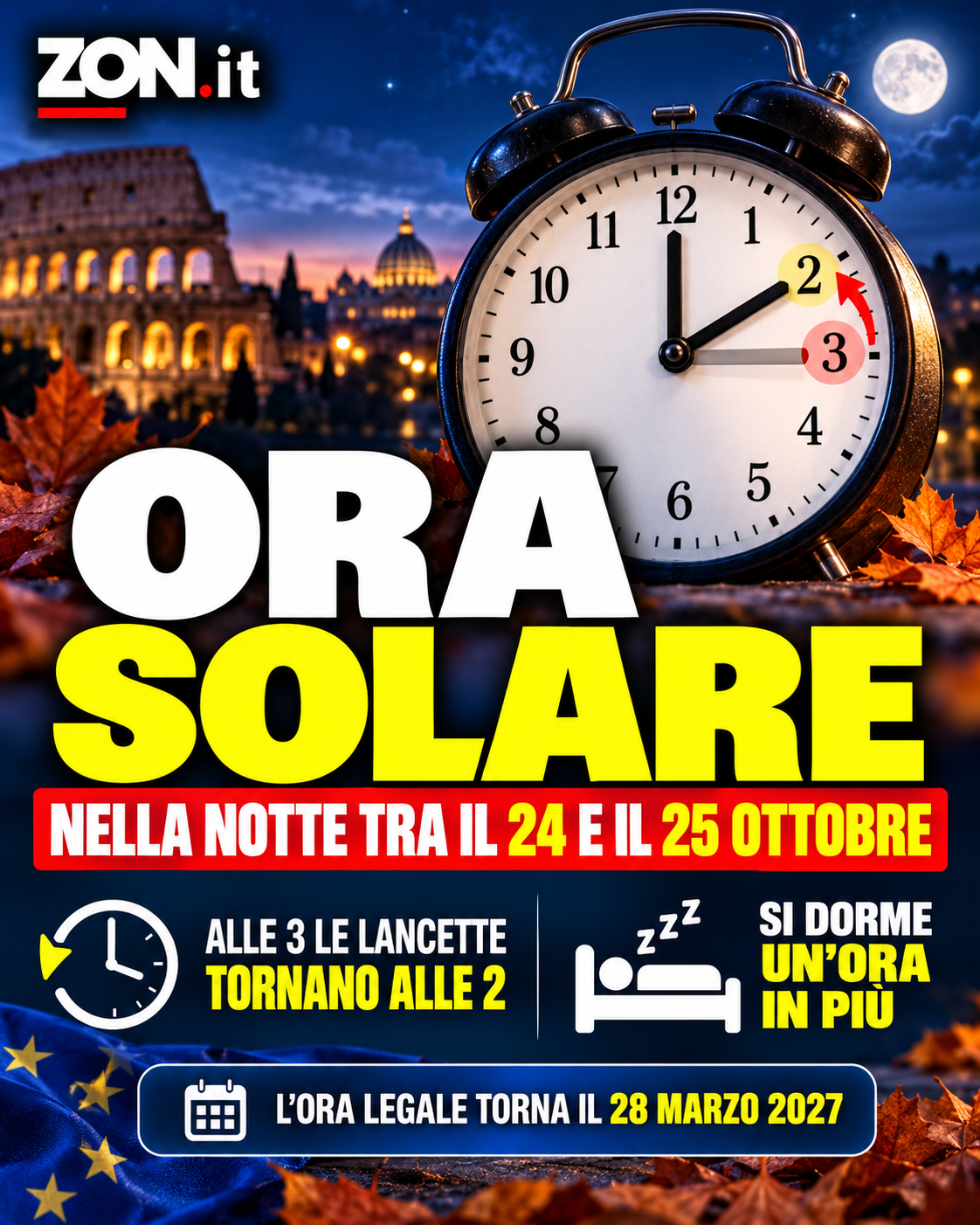 cambio dell8217ora 2026 quando torna l8217ora solare e perch233 le lancette si spostano ancora da Zon.it cambio dell8217ora 2026 quando torna l8217ora solare e perch233 le lancette si spostano ancora