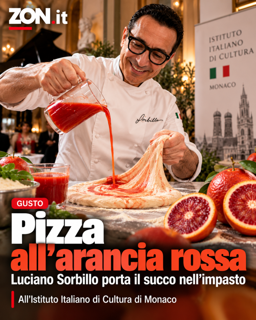 pizza napoletana all8217arancia rossa luciano sorbillo mette il succo di arancia rossa di sicilia nell8217impasto a monaco di baviera da Zon.it pizza napoletana all8217arancia rossa luciano sorbillo mette il succo di arancia rossa di sicilia nell8217impasto a monaco di baviera