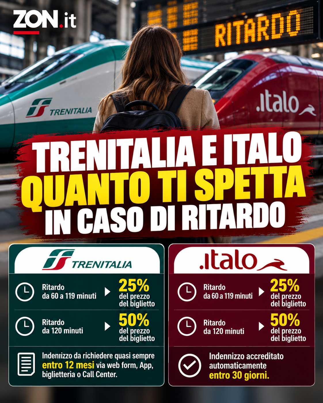 treno in ritardo come chiedere l8217indennizzo a trenitalia e italo da Zon.it treno in ritardo come chiedere l8217indennizzo a trenitalia e italo