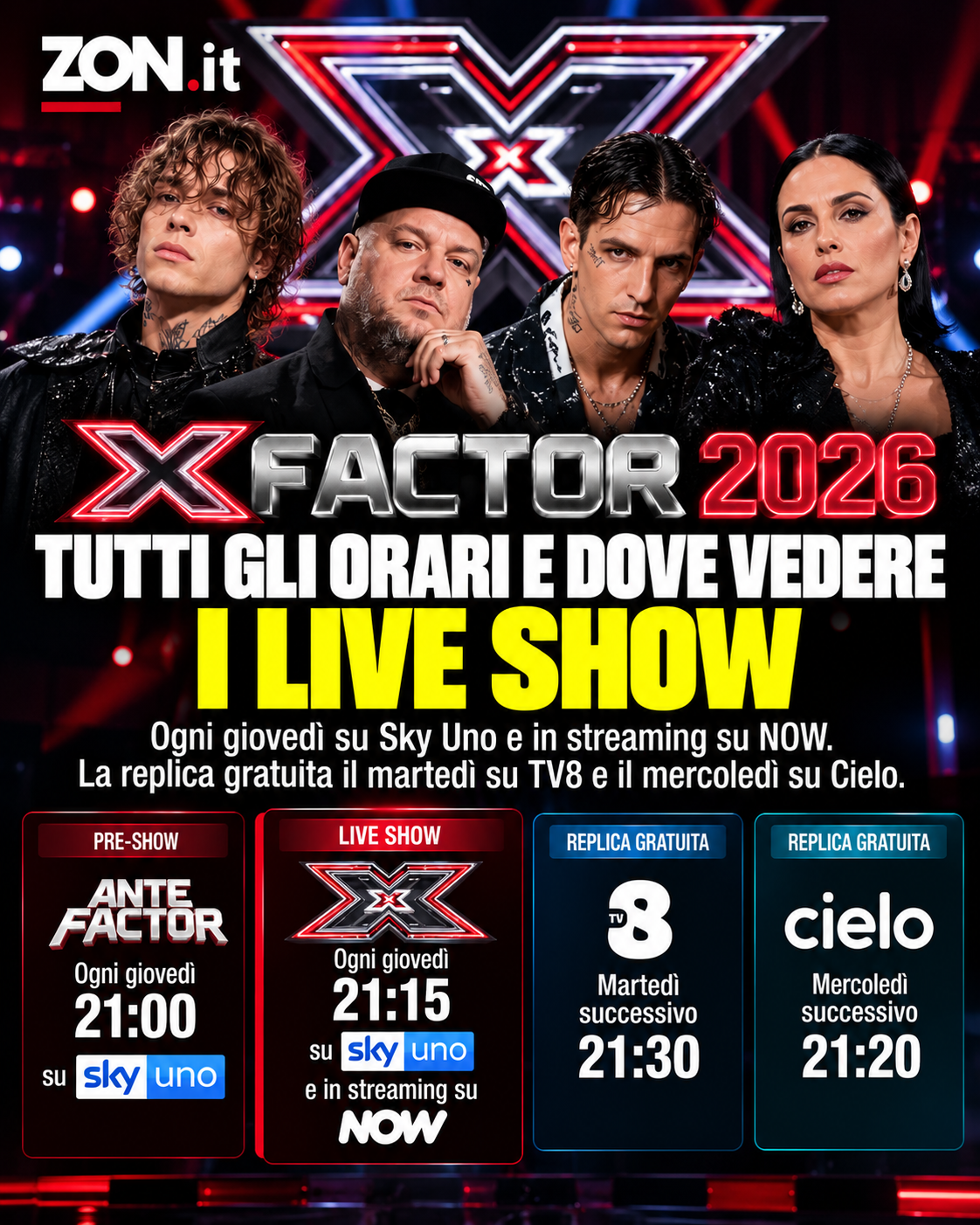 x factor live show orari su sky now tv8 e cielo e chi c8217232 in gara da Zon.it x factor live show orari su sky now tv8 e cielo e chi c8217232 in gara