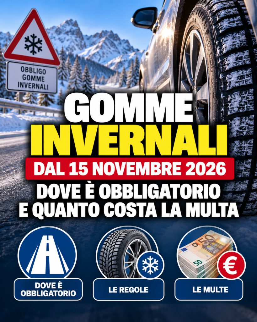 gomme invernali dal 15 novembre 2026 dove 232 obbligatorio e quanto costa la multa da Zon.it gomme invernali dal 15 novembre 2026 dove 232 obbligatorio e quanto costa la multa